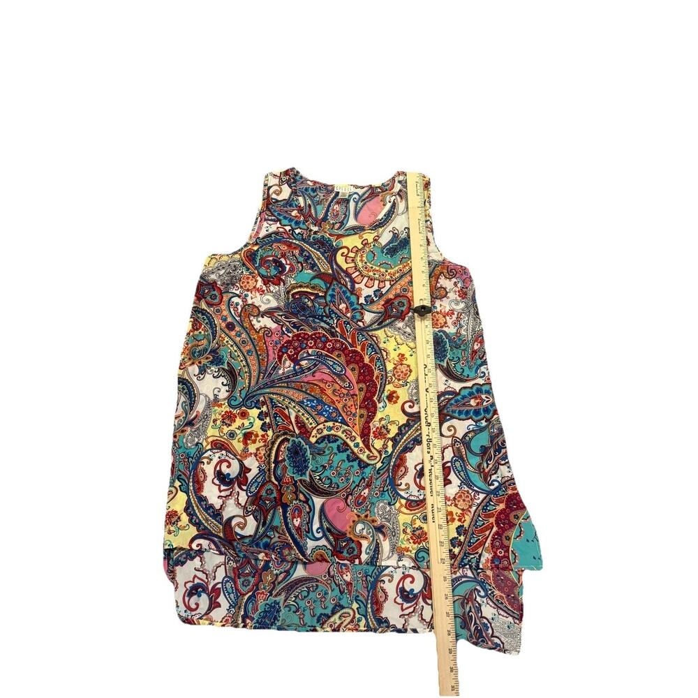 Spedse Blouse Top Womens Medium Multicolor Paisley Sleeveless Round Neck - Picture 8 of 8